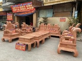 Bộ Tần Thủy Hoàng cột 14 gỗ hương đá 10 món