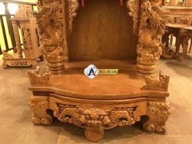 Mặt bàn thờ thần tài gỗ gõ đỏ