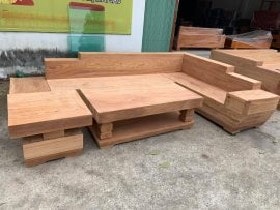 Sofa nguyên khối 2mx2m8 chất liệu 100% gỗ gõ đỏ
