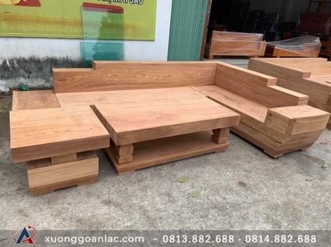 Sofa nguyên khối 2mx2m8 chất liệu 100% gỗ gõ đỏ