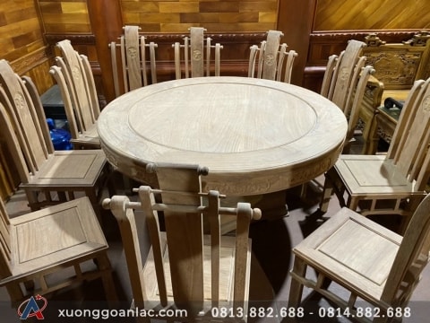 Bộ bàn ghế ăn 100% gỗ kate nguyên khối