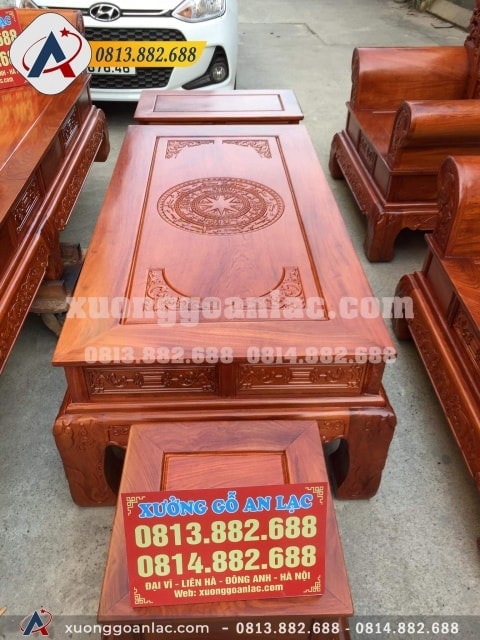 Mặt bàn Bộ ghế khổng tử chất liệu gỗ hương đá