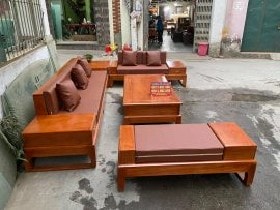 Sofa phòng khách hiện đại Gỗ Gõ