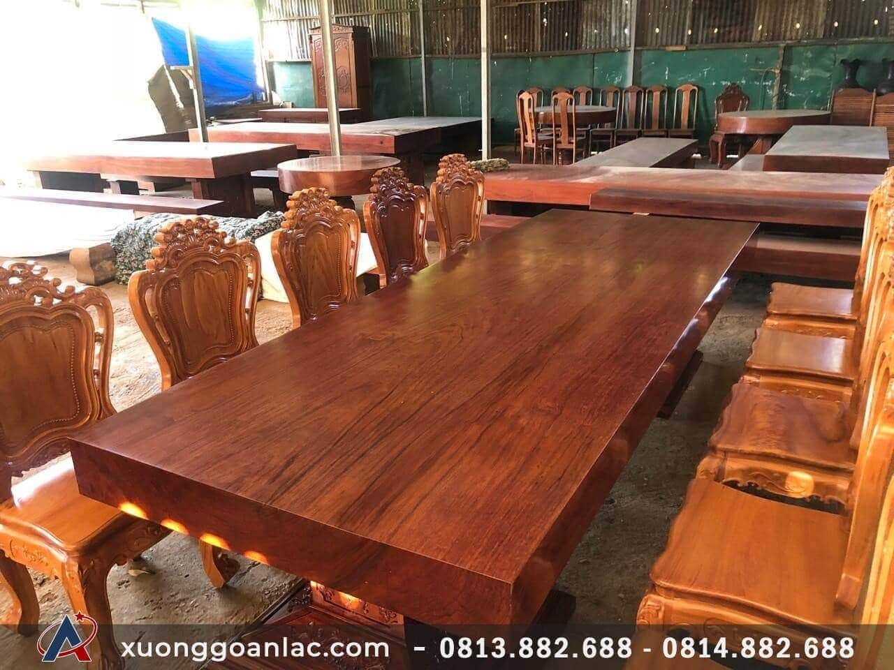 bàn ăn nguyên khối gỗ cẩm