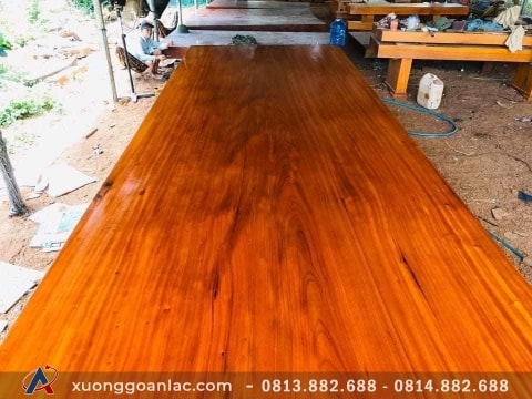 Phản gỗ 1 tấm gỗ gõ đỏ nguyên khối 400x210x30cm (Anh Tâm, Quảng Ninh)