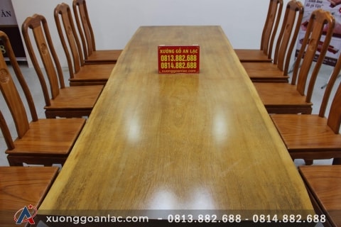 bàn ăn nguyên khối gỗ gõ đỏ