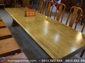 bộ bàn ăn nguyên khối gỗ gõ đỏ cao cấp