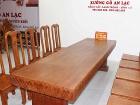 bàn nguyên khối đục trai tim vs ghế chữ thọ gỗ hương đá (1)