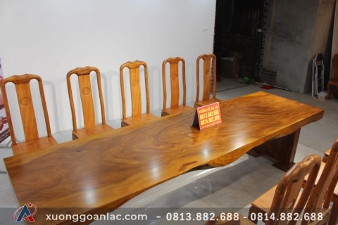 bàn nguyên khối gỗ cẩm hồng vs ghế gõ đỏ triện chữ thọ (11)