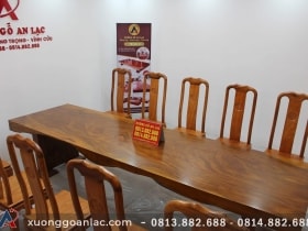 bàn nguyên khối gỗ cẩm hồng vs ghế gõ đỏ triện chữ thọ (2)