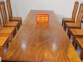 bàn nguyên khối gỗ cẩm hồng vs ghế gõ đỏ triện chữ thọ (2)