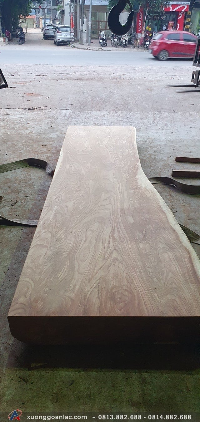 Mặt bàn nguyên khối gỗ hương đá vân siêu đẹp giá gốc tại xưởng
