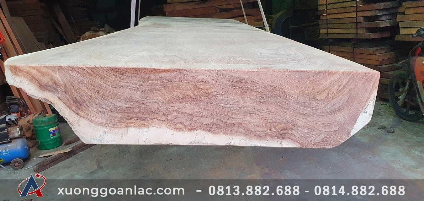Mặt bàn nguyên khối gỗ hương đá vân siêu đẹp giá gốc tại xưởng