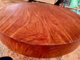 Mặt bàn tròn gỗ gõ đỏ