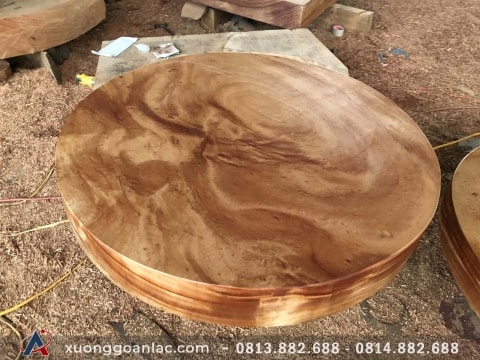Mặt bàn ăn tròn nu gõ đỏ 110x12cm (Chị Thùy, Hà Nội)