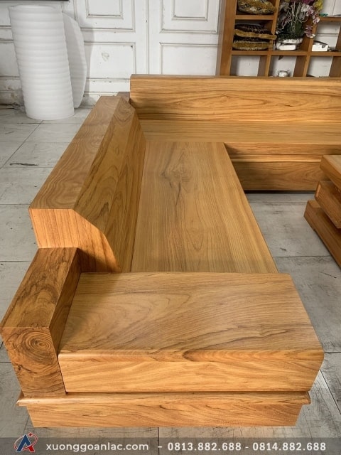 Bộ sofa góc nguyên khối gỗ Cẩm Hồng