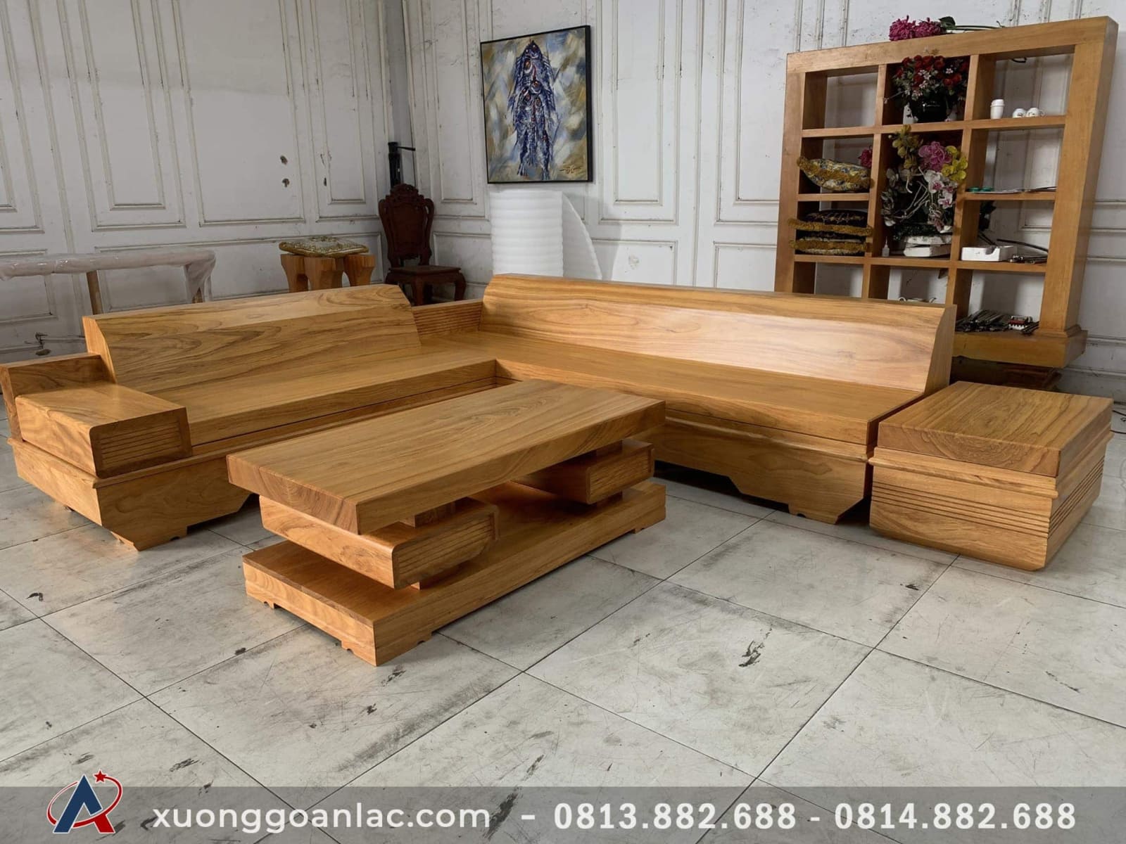 Bộ sofa gỗ Cẩm Hồng nguyên khối