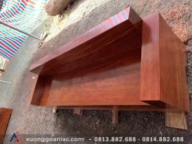 Sofa nguyên khối hai băng gỗ gõ đỏ 2m68