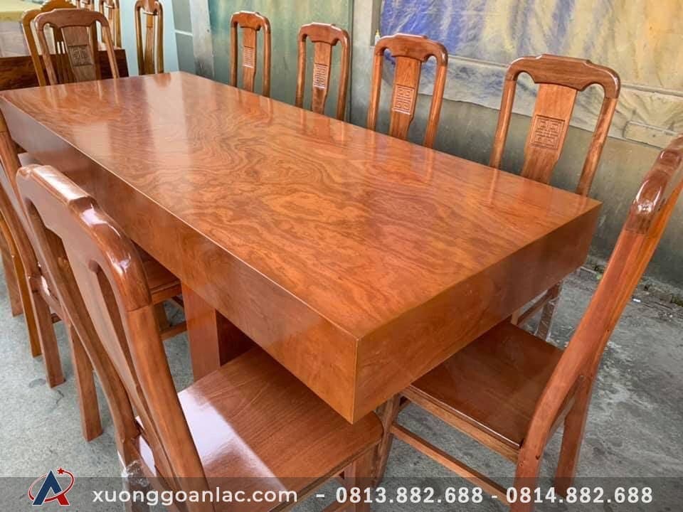 Bộ bàn ăn hộp gỗ gõ đỏ 10 ghế (Cô Thúy - Hòa Bình)