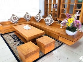Bộ sofa nguyên khối gỗ gõ đỏ ( Anh Thông - Bắc Giang )