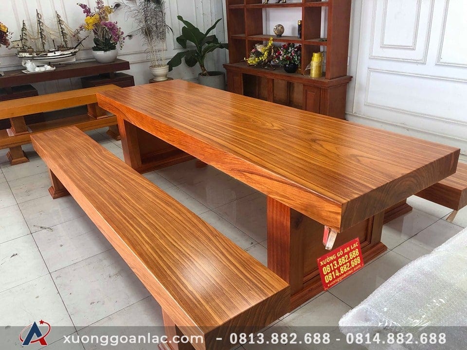 Bộ bàn ghế K3 nguyên khối gỗ cẩm hồng (Anh Chính - Thanh Hóa)