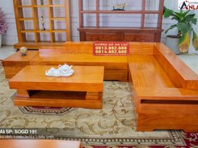 Bộ sofa gỗ gõ đỏ nguyên khối (Anh Hưng - Bắc Ninh)
