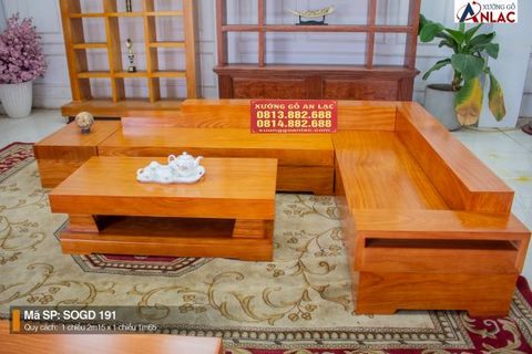 Bộ sofa gỗ gõ đỏ nguyên khối (Anh Hưng - Bắc Ninh)