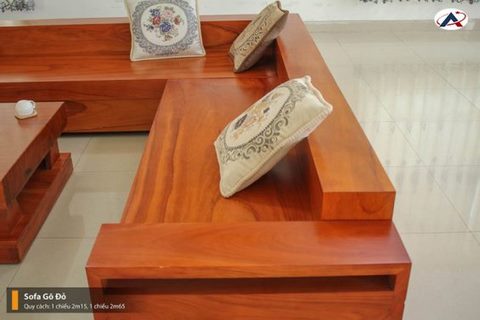 Bộ sofa nguyên khối gỗ gõ đỏ (Anh Diệp – Hải Dương)