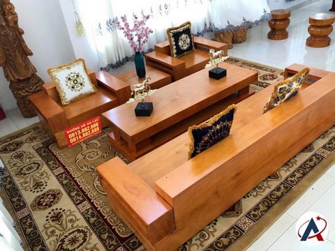 Sofa nguyên khối gỗ gõ đỏ