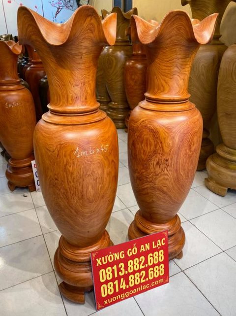 Lục bình gỗ hương đỏ 1m60 (anh Long - Tuyên Quang