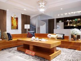 Sofa gỗ gõ đỏ chữ L ( Chú Hùng - Hà Nam )