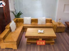 Sofa gỗ gõ đỏ nguyên khối (anh Đoàn - Hà Nội)