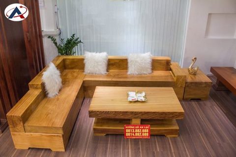 Sofa gỗ gõ đỏ nguyên khối (anh Đoàn - Hà Nội)