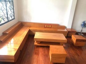 bộ sofa nguyên khối gỗ gõ đỏ ( Anh Đô - Hà Nam)