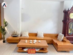 bộ sofa nguyên khối gỗ gõ đỏ (Chú Đô - Hải Phòng)