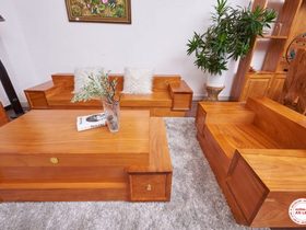 bộ sofa nguyên khối gỗ gõ đỏ Vip ( Anh Thường - Hà Nội)