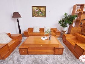bộ sofa nguyên khối gỗ gõ đỏ Vip ( Anh Thường - Hà Nội)