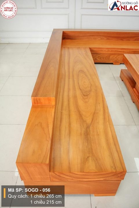 Bộ sofa gỗ gõ đỏ kiểu chữ L ( Anh Trung - Bắc Giang)