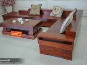 Sofa nguyên khối gỗ cẩm chỉ (Anh Khương - Hà Nội)