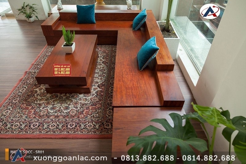 Sofa nguyên khối gỗ cẩm hồng (anh Tân - Hải Dương) - Xưởng Gỗ An Lạc