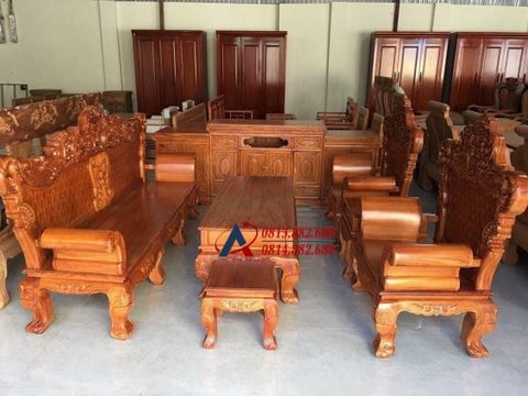 Bộ bàn ghế Hoàng Gia 6 món gỗ gõ đỏ (anh Kiên - Phú Thọ)