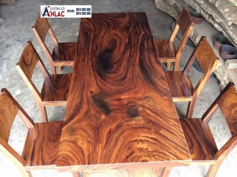 Bàn gỗ me tây nguyên khối 2m04 (Chú Quang - Bắc Giang)