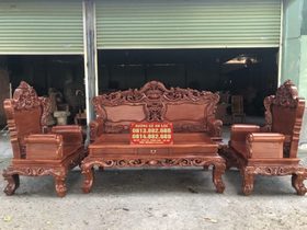 Bộ bàn ghế Hoàng Gia 6 món gỗ gõ đỏ (Chú Hùng – Hưng Yên)
