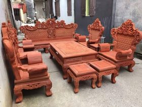 Bộ bàn ghế Hoàng Gia gỗ hương đỏ 10 món (anh Đông - Thái Nguyên)