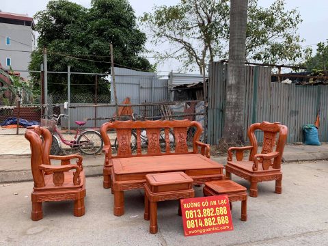 Bộ bàn ghế Minh Quốc Triện 6 món gỗ hương đá cao cấp