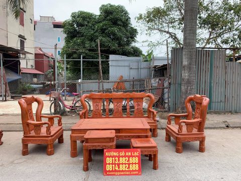 Bộ bàn ghế Minh Quốc Triện 6 món gỗ hương đá