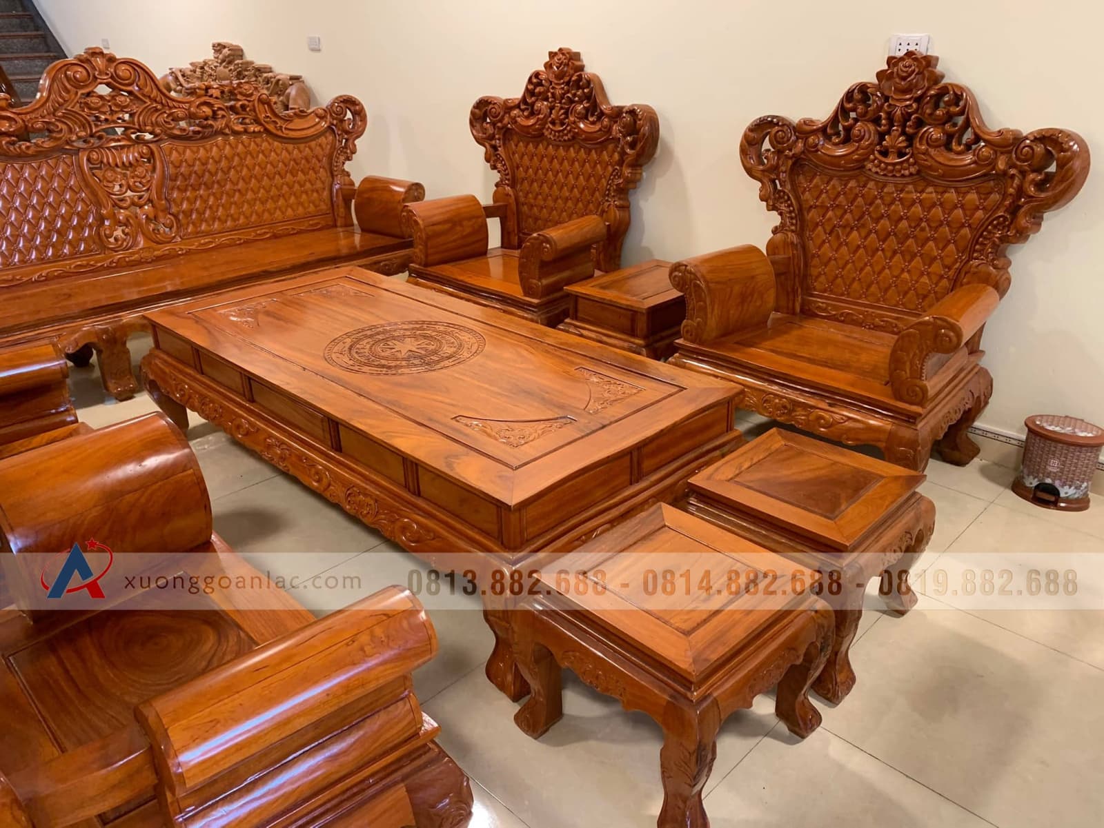 bàn ghế hoàng gia gỗ hương