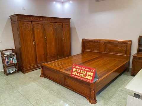 Combo nội thất phòng ngủ gỗ gụ