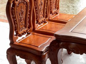 ghế bàn ăn gỗ hương đá cao cấp