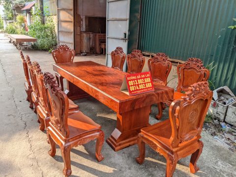 bàn ghế ăn gỗ hương đá